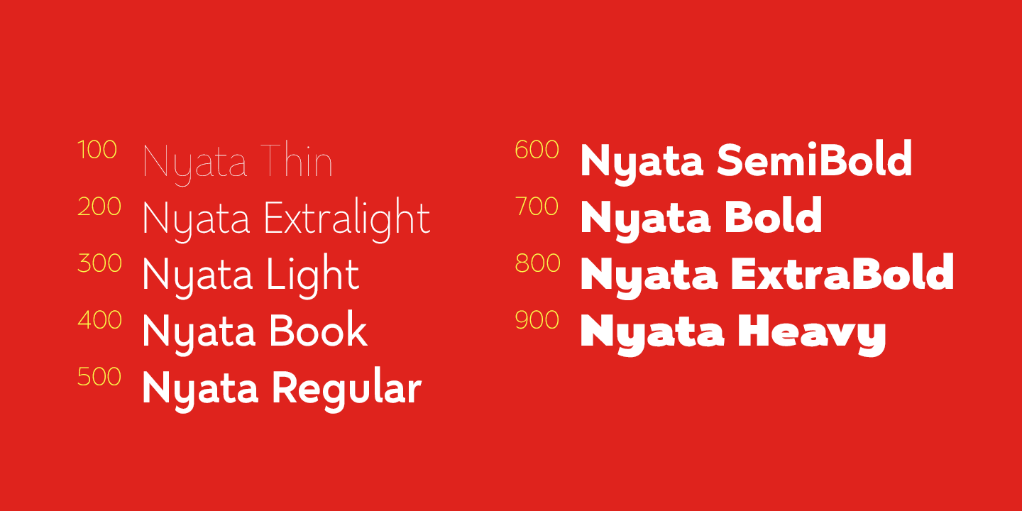 Przykład czcionki Nyata Book Italic